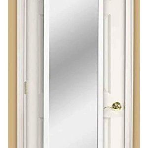 Mirrotek Over The Door Mirror, White, 13.7" x 48"